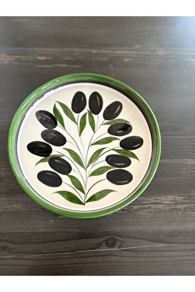 Ayosse Handmade Olive Patterned 19 cm Ceramic Presentation Serving Plate
