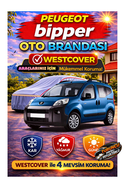 WestCover غطاء سيارة متوافق مع بيجو بيبر (خياطة برتقالية-ريف)، خيمة سيارة