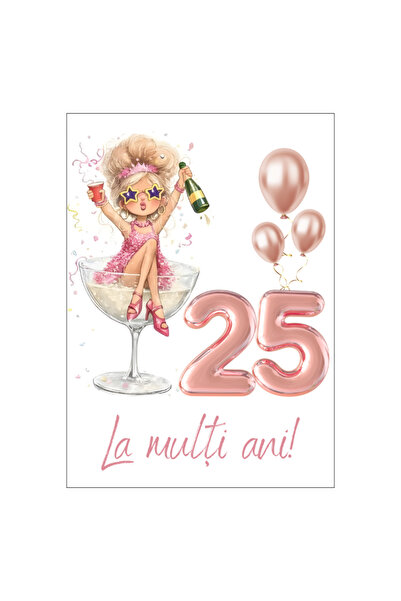 OEM 25th anniversary card with envelope, 13x18cm