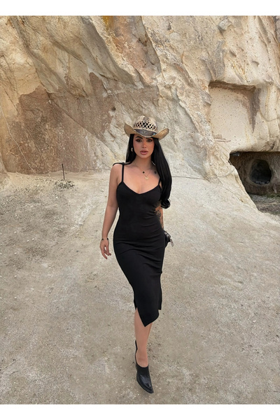 kırmızı butiks Φόρεμα καμιζόλ μεσαίου μήκους με τιράντες