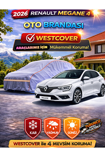 WestCover غطاء سيارة متوافق مع رينو ميجان 4 هاتشباك (خياطة برتقالية-رمادي)، غ...