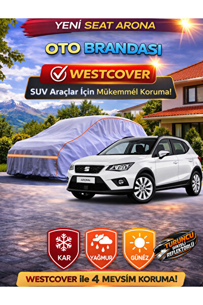 WestCover Seat Arona Suv Compatible (Orange Stitched-Ref) Car Cover, Car Tent