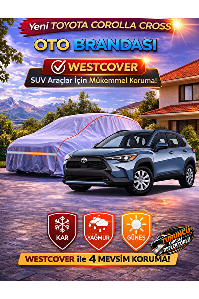 WestCover غطاء سيارة تويوتا كورولا كروس SUV الجديد المتوافق (خياطة برتقالية-ر...