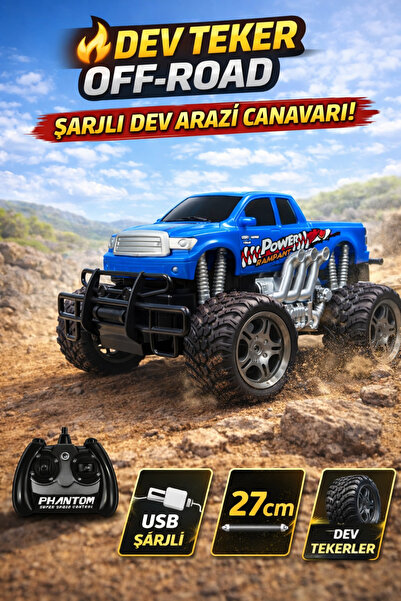 TRENDZONE RC OffRoad Arazi Arabası 27cm Şarjlı Uzaktan Kumandalı Büyük Tekerl...