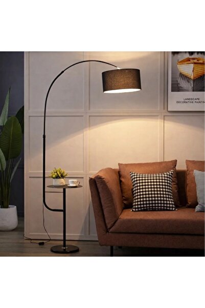 terndat Black floor lamp with shelf - luxurious and elegant design