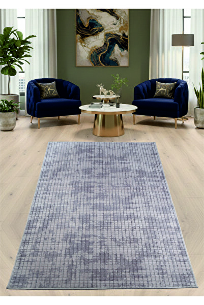 Trendlux Gri Yıkanabilir Kaymaz Tabanlı Leke Tutmaz Modern Düz Renk Salon Halısı Oda Halısı