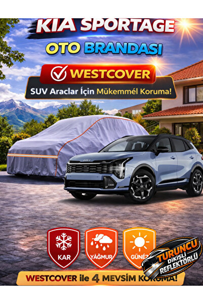 WestCover غطاء سيارة جديد متوافق مع كيا سبورتاج SUV (خياطة برتقالية-رمادية)، ...