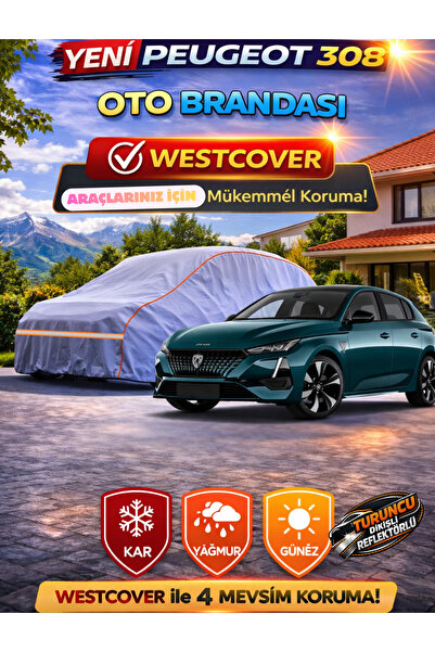WestCover غطاء سيارة بيجو 308 إتش بي الجديد المتوافق (خياطة برتقالية-ريف) من ...