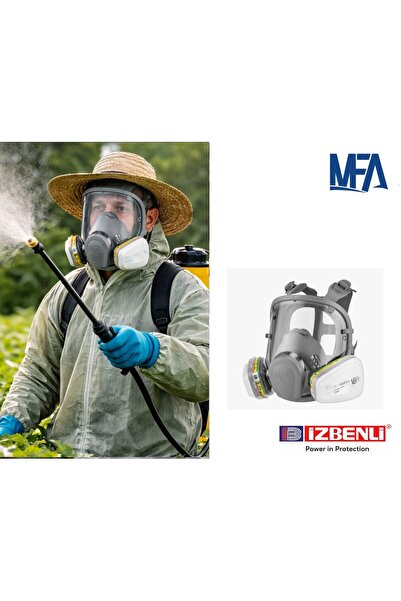MFA ABEK1 Tarım ilaçlama İçin Tam Yüz Gaz Maskesi (Filtre İle Beraber)