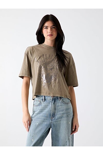 Guess Jersey Kadın Boxy Fit T-Shirt