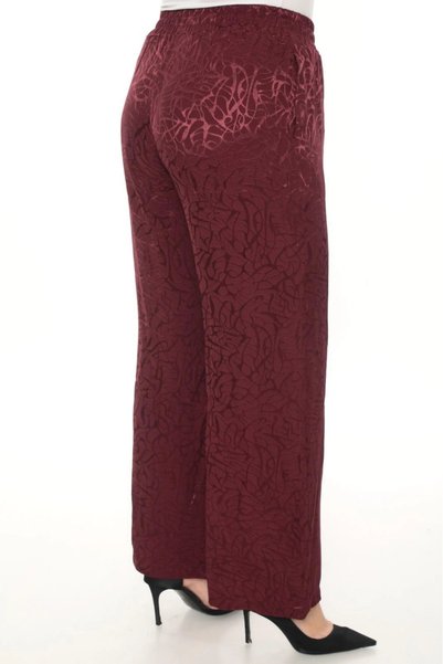 Lady Majestic Pantaloni confortabili croială pentru femei cu talie elastică jacard – Casual, eleganți și confortabili