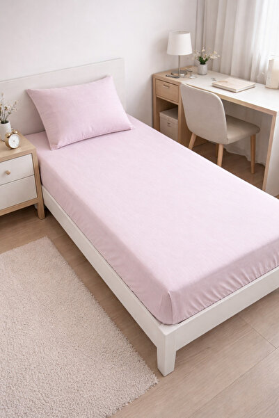 LaraLisa Ranforce Fabric 1 Piece Fitted Sheet 1 Piece Pillowcase Single Bed S...