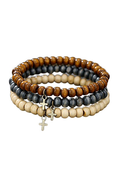 EFAYN.RO Unisex bracelet, set of 3 pieces, retro religious model with cross p...