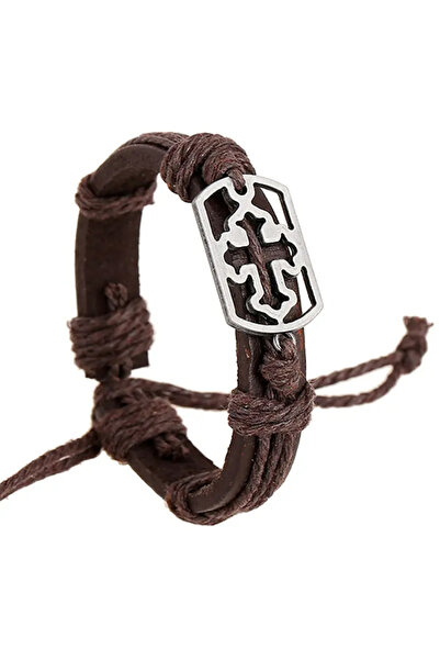 EFAYN.RO Bracelet with cross and shield, retro old cross model, adjustable, u...