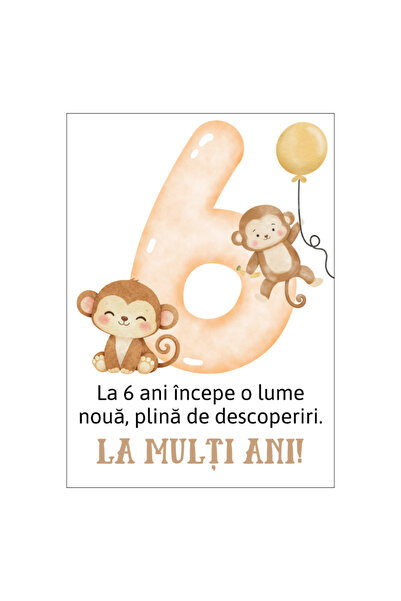 OEM Birthday card 13x18cm with envelope, 6 years old