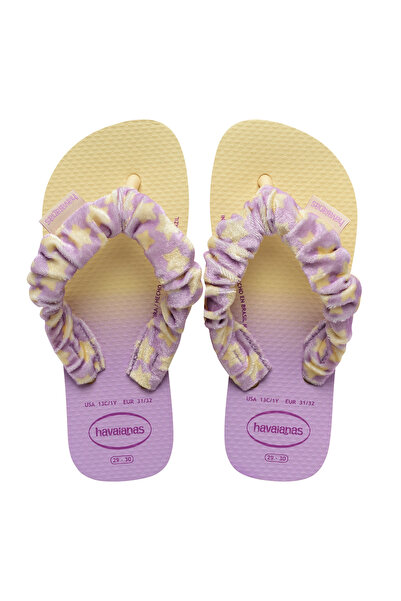 Havaianas Κίτρινες - Λιλά Παντόφλες Παραλίας για Κορίτσια KIDS FLUFFY
