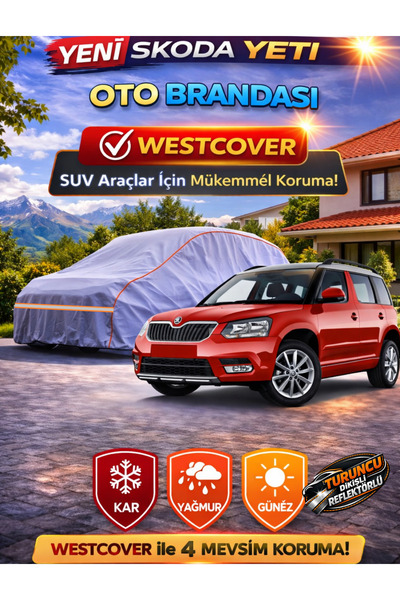 WestCover غطاء سيارة جديد متوافق مع سكودا يتي SUV (خياطة برتقالية-رمادية)، غط...