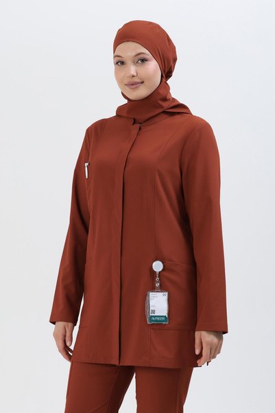 almesta Premium ZAYAH Cerrahi Tesettür Üst - Kiremit