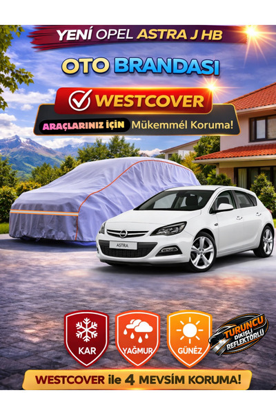 WestCover غطاء سيارة أوبل أسترا جيه هاتشباك متوافق (خياطة برتقالية-رمادي) من ...