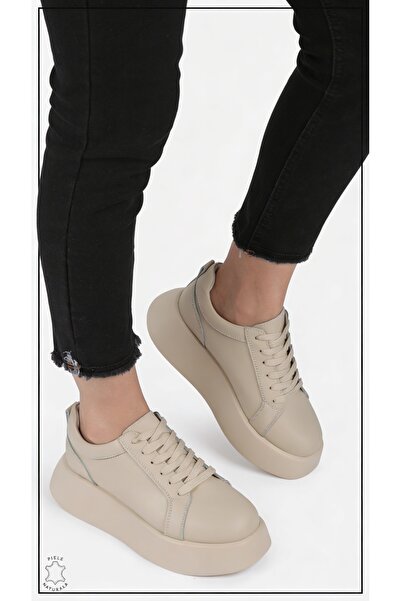 ANGEL BLUE Casual shoes made of genuine leather with high sole CRL881 Grey