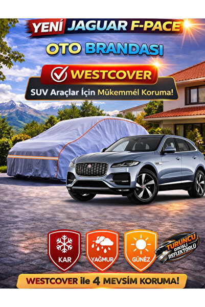 WestCover غطاء سيارة متوافق مع جاكوار F-Pace (خياطة برتقالية-رفل)، خيمة سيارة