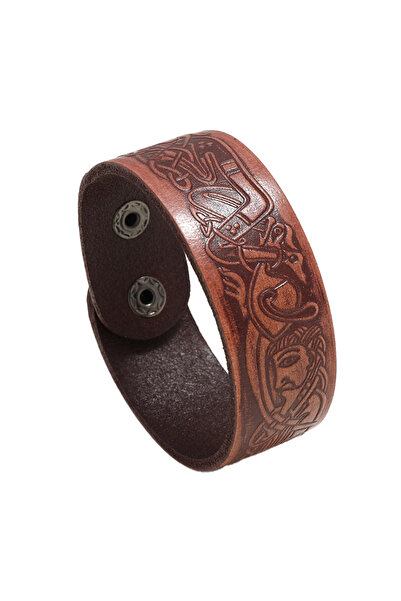 EFAYN.RO Ecological Leather bracelet, with Patterned , old fashion, unisex, l...