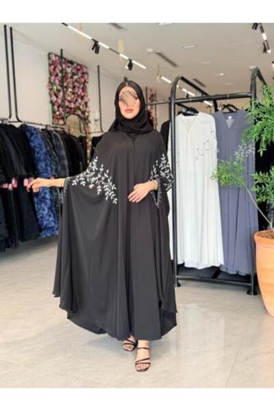 dar laha abaya D964 Abaya - Qatari with Crepe Fabric - Black
