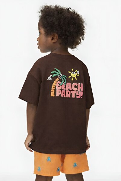 E-ROMA ΠΑΡΑΛΙΑΚΟ ΠΑΡΤΙ ΤΥΠΩΜΕΝΟ OVERSIZE UNISEX ΠΑΙΔΙΚΟ ΜΠΛΟΥΖΑΚΙ 1GH2