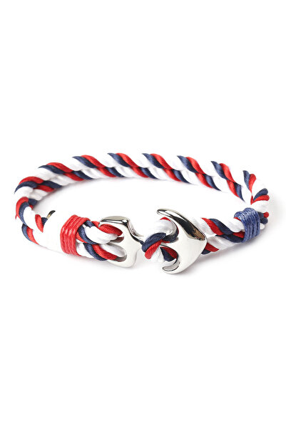 EFAYN.RO Sailor bracelet with anchor, white and red, unisex, EFAYN