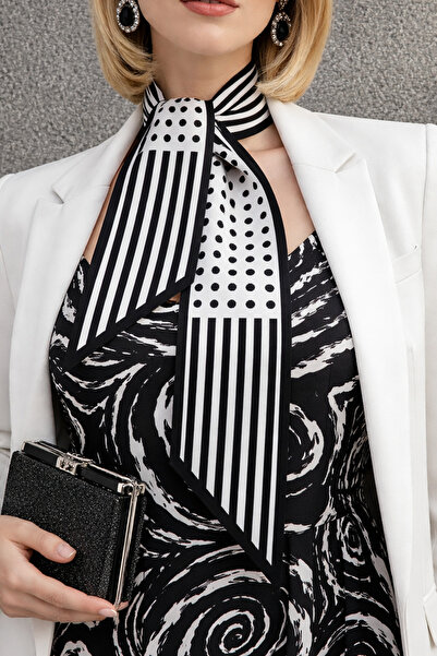 tarzınısec Choose Your Style Striped Asalet Patterned Black Tie / Scarf / Fou...
