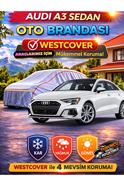 WestCover غطاء سيارة أوتوماتيكي متوافق مع أودي A3 سيدان (خياطة برتقالية-رفا)،...