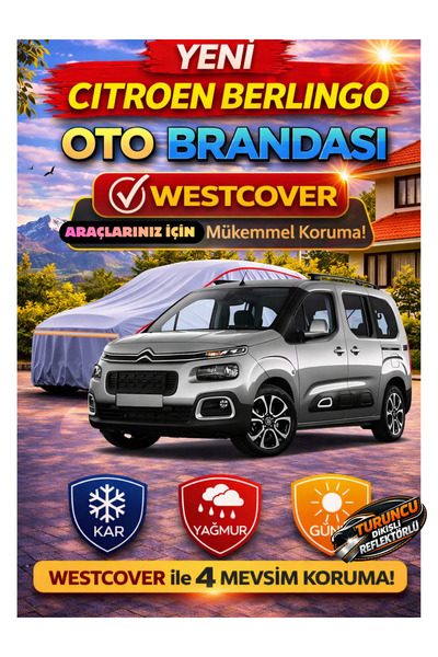 WestCover غطاء سيارة جديد متوافق مع سيتروين بيرلينجو (خياطة برتقالية-ريف) ،خي...
