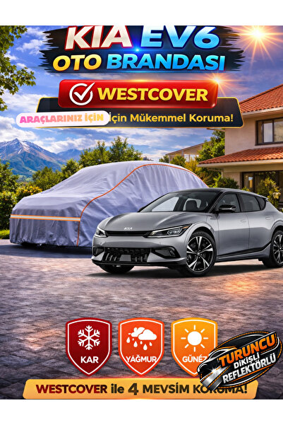WestCover غطاء سيارة جديد متوافق مع سيارة كيا EV6 SUV (خياطة برتقالية-رمادية)...