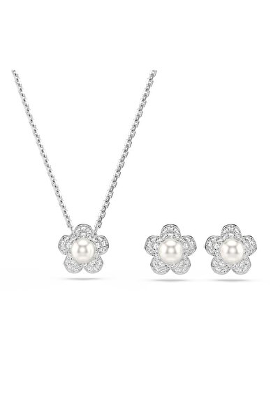 Swarovski Ariana Grande x Set, Kristal inci, Yuvarlak kesim, Çiçek, Beyaz, Ro...