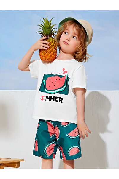 E-ROMA تي شيرت صيفي للأطفال كبير الحجم للجنسين 1GH5