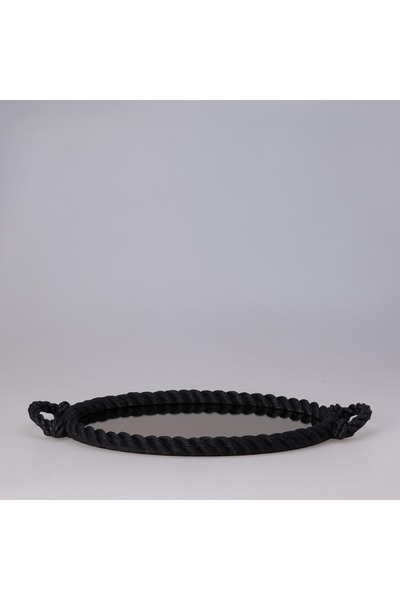 Selim Rope Mirrored Tray Black