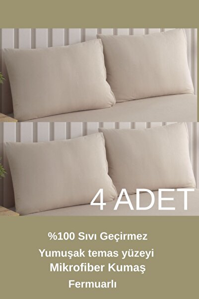 sevilya Renkli Mikro Fermuarlı Su Geçirmez Sıvı Geçirmez Yastık Alezi Yastık Koruyucu