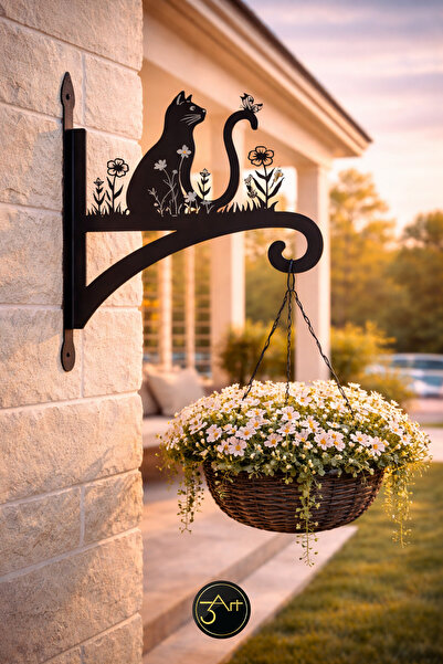 3Art Metal Dekorasyon Tic.Ltd.Şti Dekoratif Duvar Tipi Çiçek Askısı - Dış Mek...