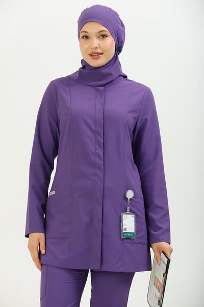 almesta Premium ZAYAH Cerrahi Tesettür Üst - Mor