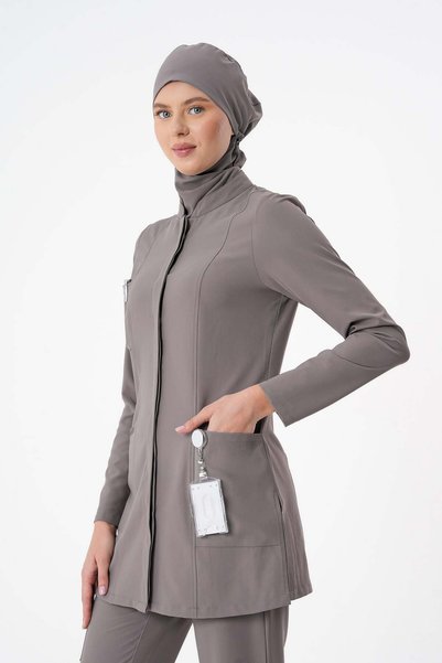 almesta Premium ZAYAH Cerrahi Tesettür Üst - Gri