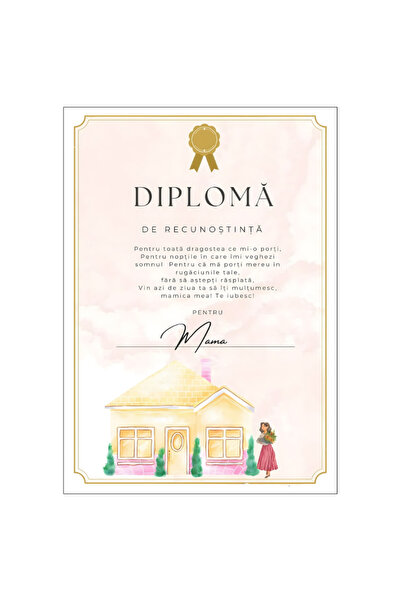 OEM A4 diploma, laminated for Mother's Day, March 8