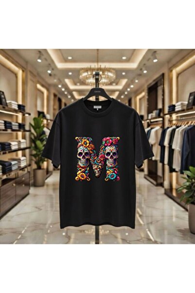 playwear Γράμμα M Οπτικό σχέδιο με στάμπα στο στήθος 100% βαμβάκι Oversize Φα...