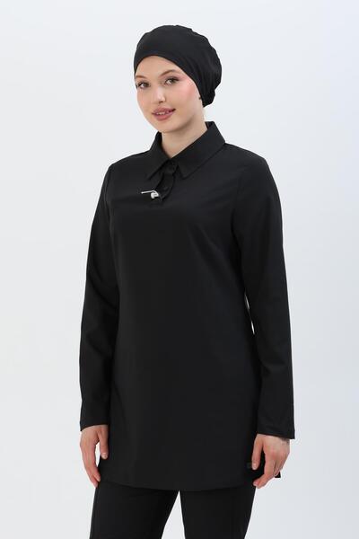 almesta Premium GLORY Cerrahi Tesettür Üst - Siyah