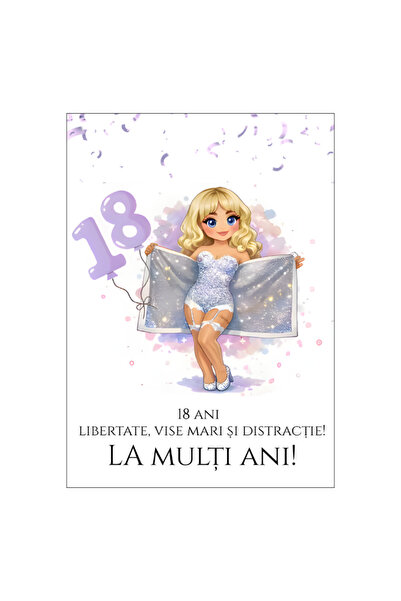 OEM Felicitare 13x18cm cu plic- aniversare majorat/18ani- model 1