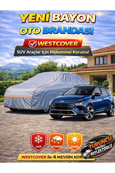 WestCover Yeni Hyundai Bayon Uyumlu (Turuncu Dikişli-Ref) Oto Brandası,Araba ...