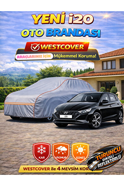 WestCover غطاء سيارة جديد متوافق مع هيونداي i20 Hb (خياطة برتقالية-Ref)، غطاء...