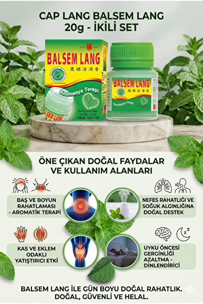 CAP LANG BALSEM LANG 2li set Aromatik Ferahlatıcı Günlük Kullanım Masaj Balsa...