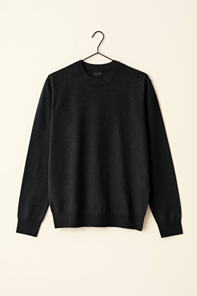 Edwox Men's Crew Neck Regular Fit Sweatshirt Black Cd118