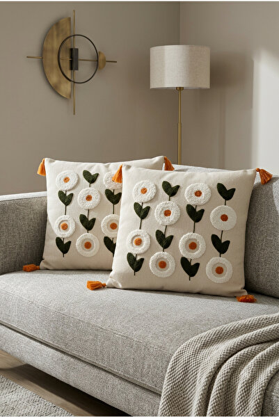 Mariesse Home 2-Piece Punch Embroidered Living Room Balcony Bohemian Throw Pi...