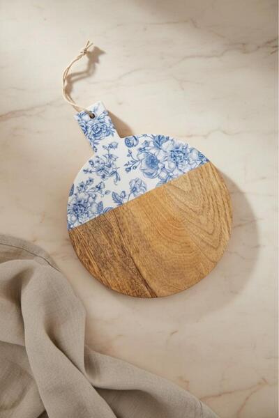 Atbyhome Bamboo m Gura - Round Cutting Board Made of Mango Wood Rose